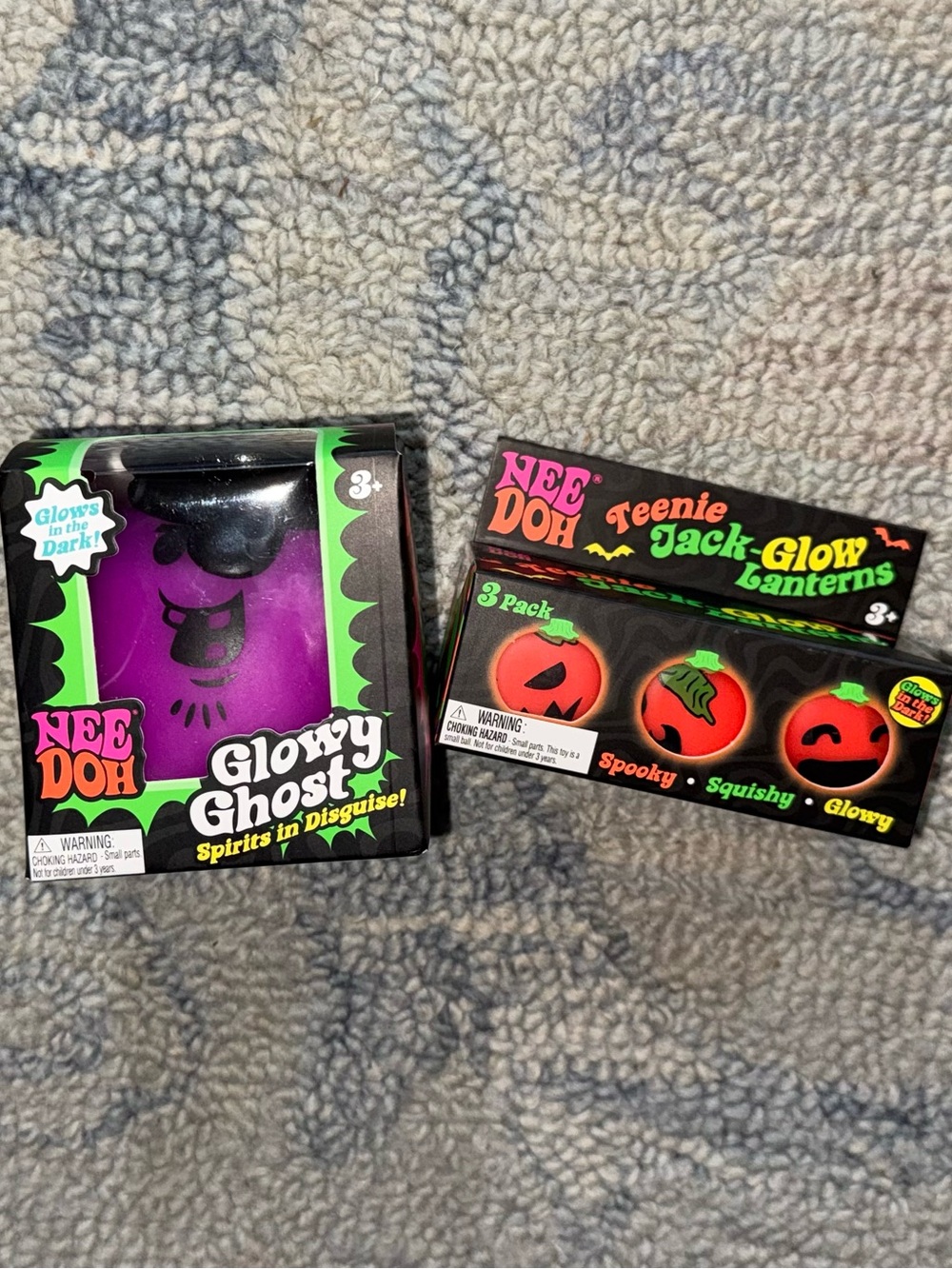 Halloween Bundle. Glowy Ghost purple & Teenie Jack Glow Lanterns Kids Toy Set